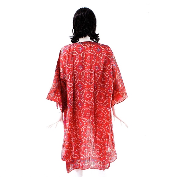 VTG 70's ZODIAC India Hand Blocked Kimono - Picture 4 of 5